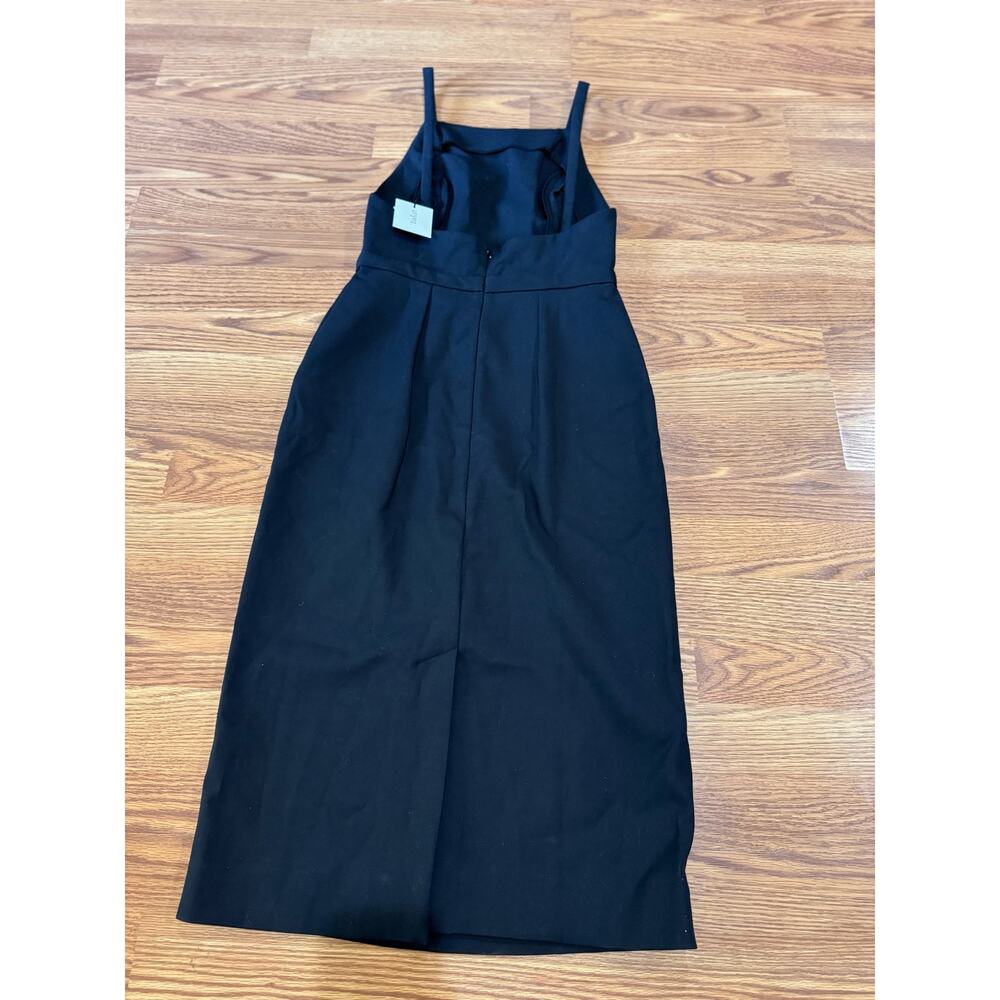ba&sh Wondy Black Midi Dress Cotton Twill Belted Minimal Chic US 4 - Picture 12 of 15
